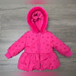 Rothschild Pink Daisy Fleece Lined Puffer Size 18 Month Outdoor